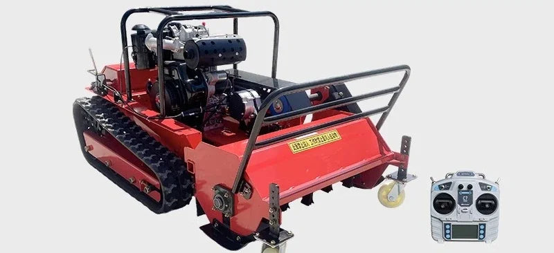 Remote Control Lawn Mower for Orchard Tea Garden Multifunctional Tracked Wireless Grass Trimmer Shredder Land Clearing Machine