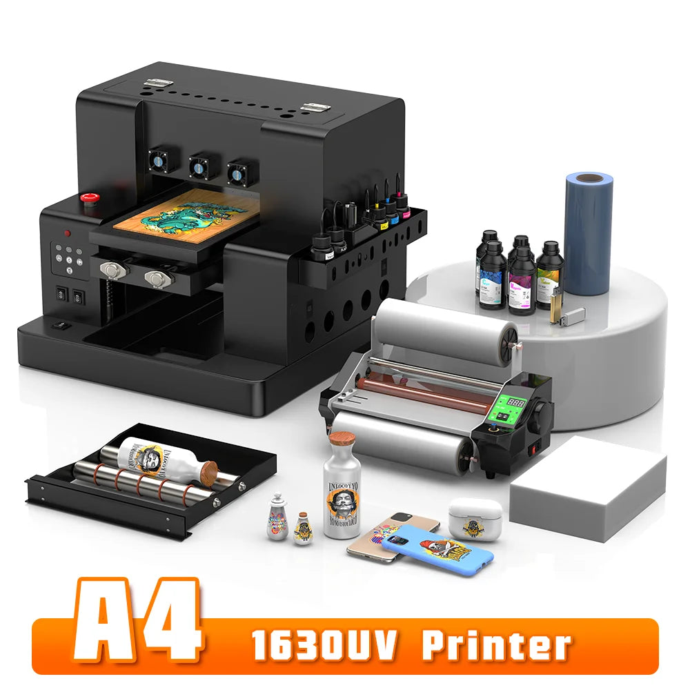 UV Printer A4 UV DTF Impresora UV Printing Machine L805 A4 UV Flatbed Printer with Varnish for Metal Wood Acrylic UV DTF Printer