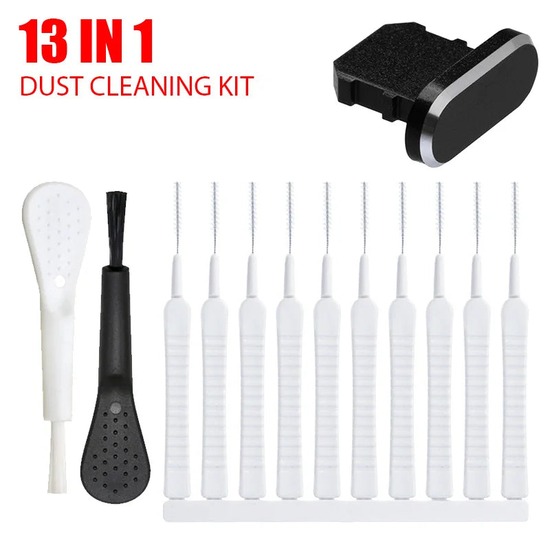 Mobile Phone Charging Port Dust Plug Removal Cleaner Kit For IPhone Samsung Xiaomi Universal Phones Dustproof Cleaning Brush