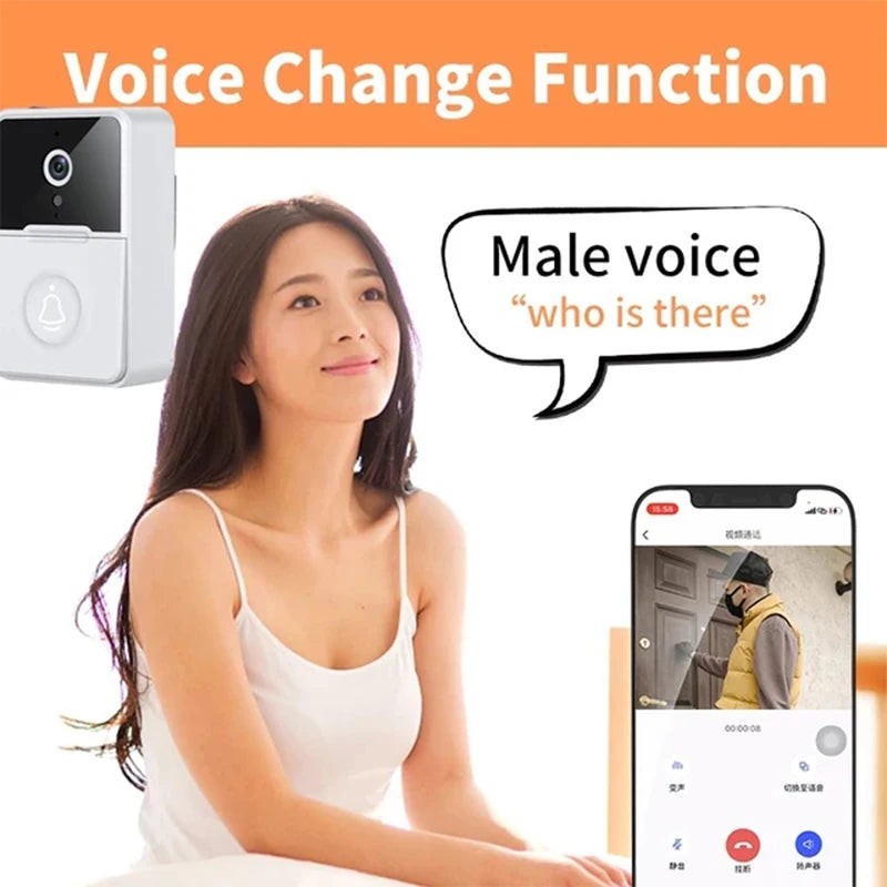 X3 Wireless Doorbell Wifi Outdoor Hd Camera Security By Bell Night Vision Video Intercom Voice Change For Home Monitor By Phone