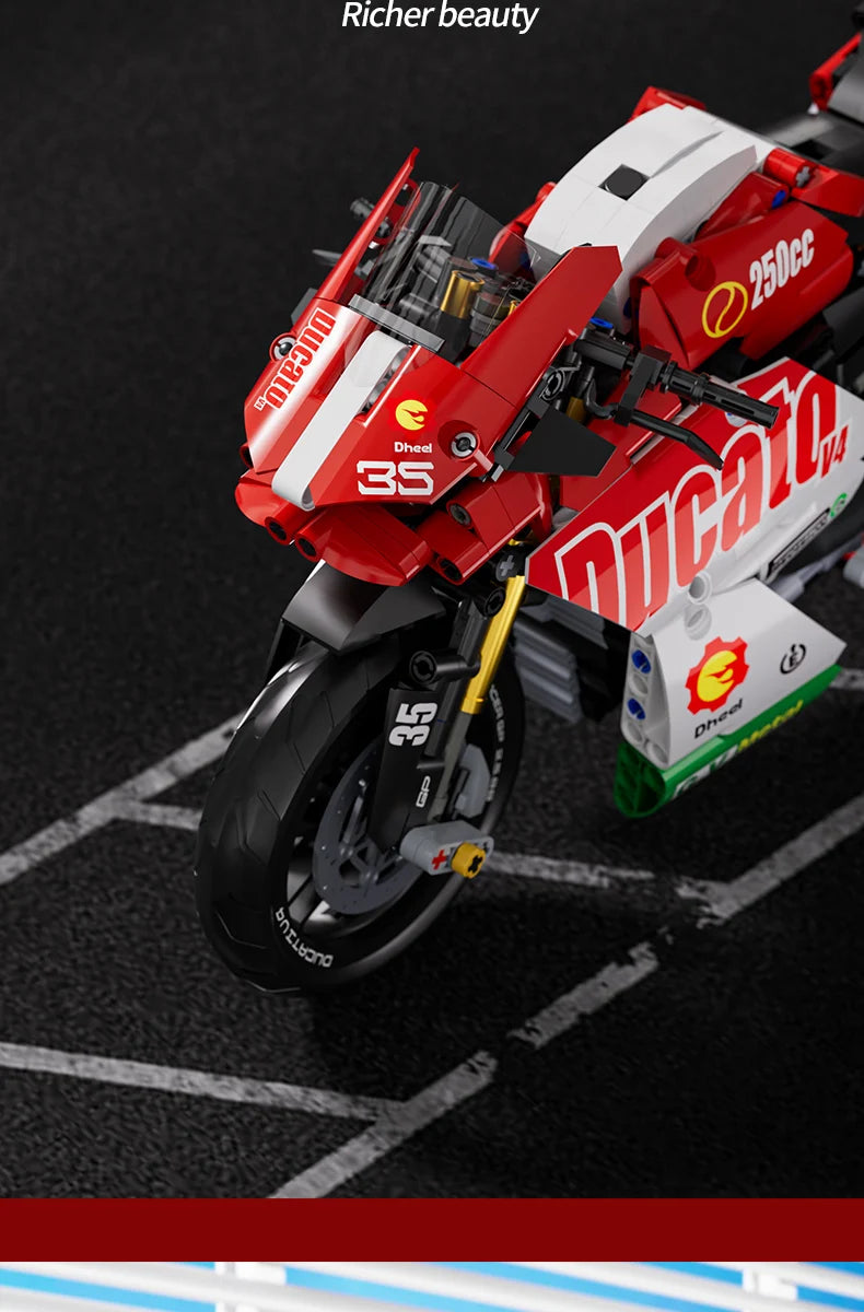800+PCS Motorcycle Building Blocks Set Super Motorbike 1:10 Model Kit Technical Racing Kid Assembled Toy Gift For Boys And Girls