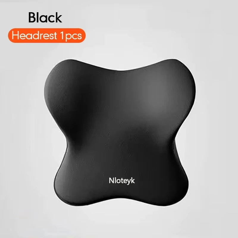 Car Memory Foam Headrest Car Neck Pillow Lumbar Waist Cushion Universal Waist Support Car Seat Pillow Accessories Interiors