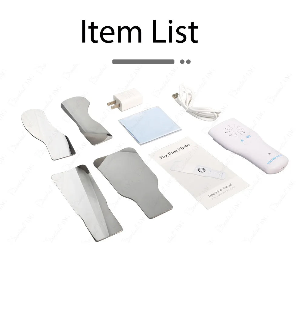 Dental Anti-Fog Mirrors Set Mirror With LED Light Orthodontic Reflectors Fog Free Intraoral Photography Stainless Steel Dentist