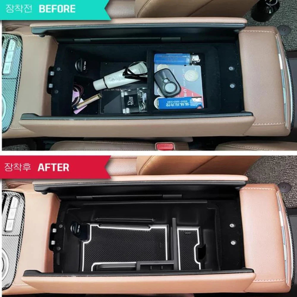 For Genesis G80 Stowing Tidying Storage Box Car Center Console Armrest Organizer Tray