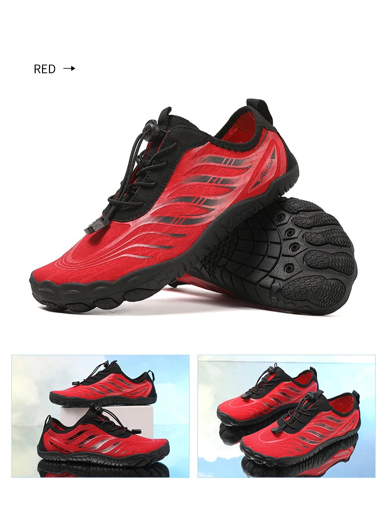 New Arrival Water Shoes Qiuck-Dry Aqua Shoes Men Women Outdoor Beach Swimming Wading Breathable Five-Finger Sneakers Size 36-46