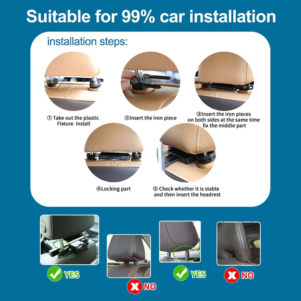 13" Headrest Monitor Android 12 Car Display IPS  2K HD For Car Rear Seat Tablet Touch Screen Video Music TV Player HDMI Input