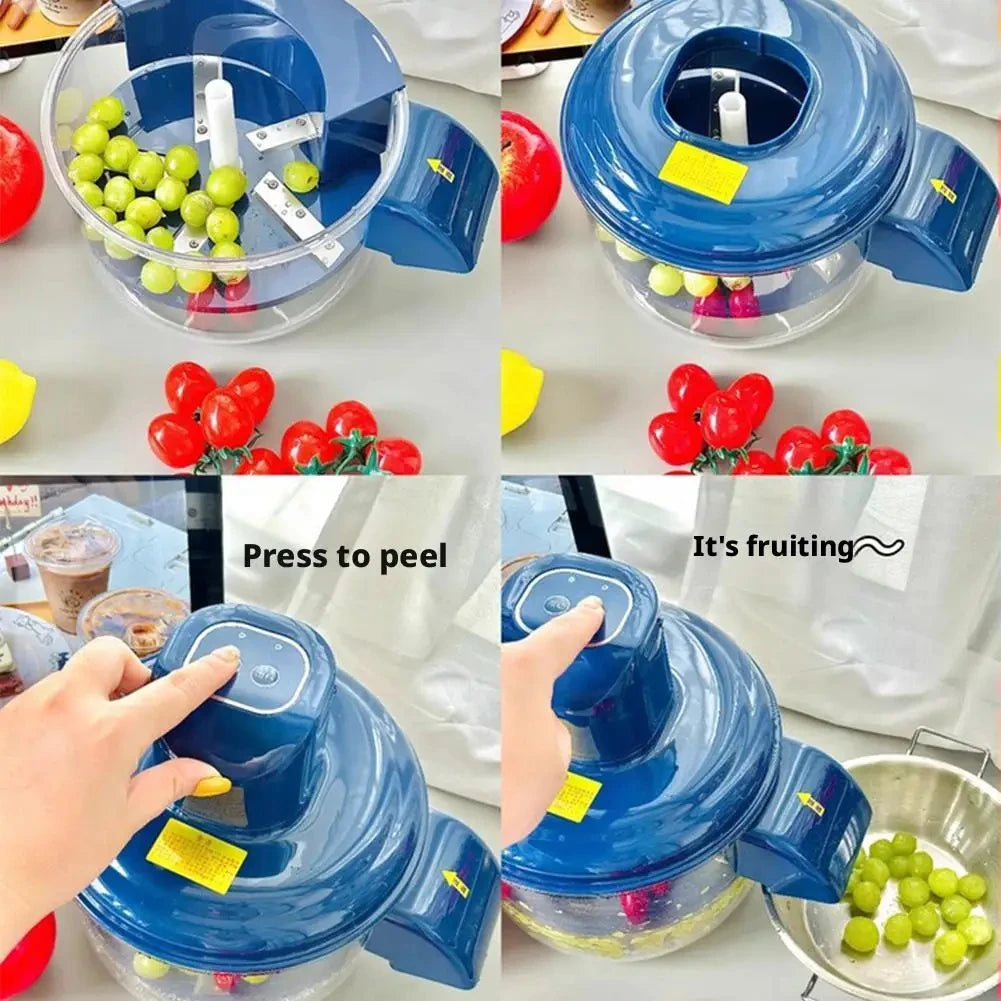 Automatic Electric Grape Peeler Machine - Hands-Free Skin Remover for Berries Fruits, Fruit Prep Tool, Effortless Peeling