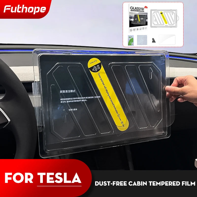 Futhope Tempered Glass Screen Protector For Tesla Model 3  Y Highland 2021-2025  HD Center Control Film Protection