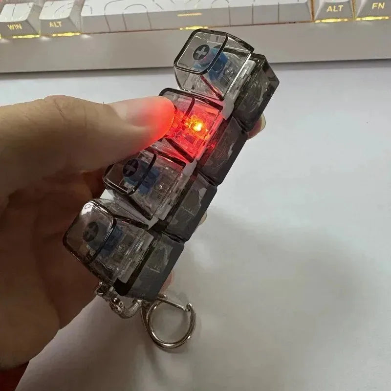 Light Up Keyboard Key Stress Relief Clickable LED Button Toy for Anxiety Office Desk Accessory