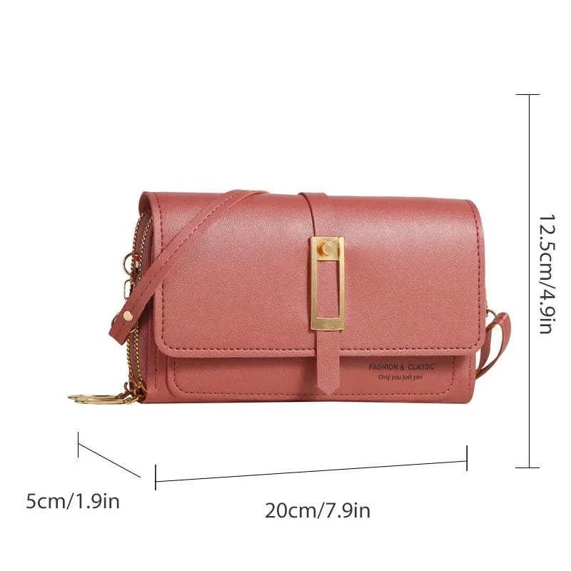 PU Material Women's Mobile Phone Bag Fashionable and Multifunctional Women's Small Square Bag Trendy and Retro Shoulder Bag