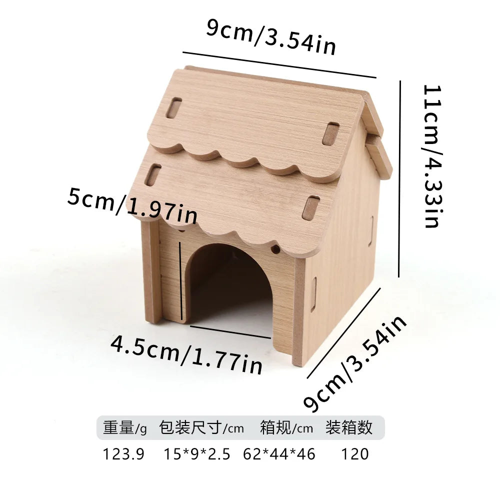 Hamster Squirrel Solid Wood Avoidance House Hedgehog Wooden House Golden Bear Nest Dutch Pig Dormitory Rutin Chicken Large House