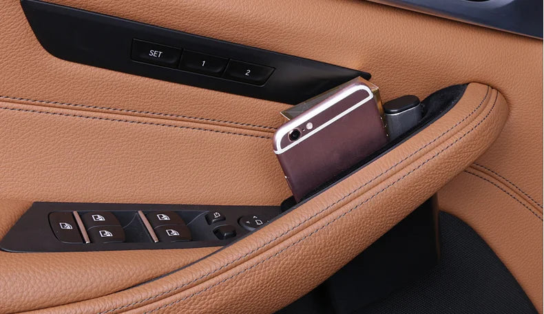 Flocking Car Front Door Armrest Storage Box Holders For BMW 5 Series G30 530I 2018-2020 Replacement Stowing Tidying Storage Boxe