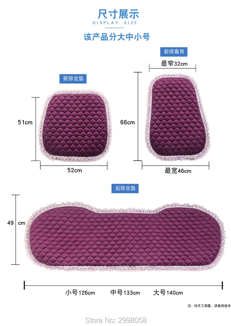 Winter Warm Plush Car Seat Cover Velvet Lace Seat Cushion Pad Auto Chair Car Seat Protector For Lady Girl Women