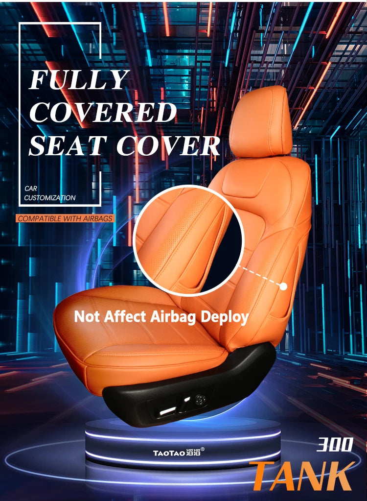 Custom Car Seat Covers Full Set Leather For Tank 300 2021 2022 2023 2024 Auto Interior Styling Protector Accesories Styling