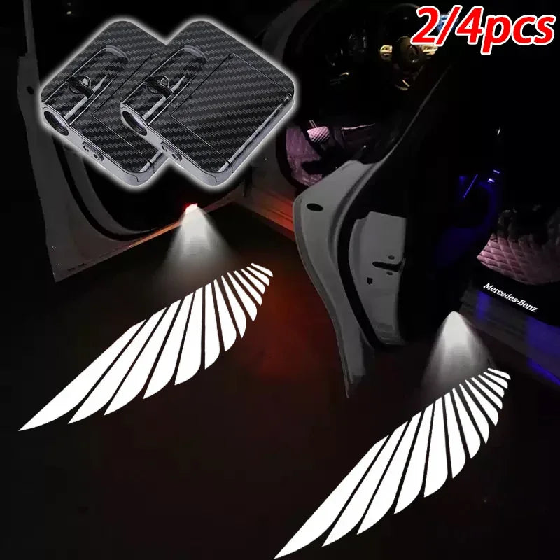 Car welcome light, car door light, sensing angel wing, car projector, atmosphere decoration, modified car door welcome light
