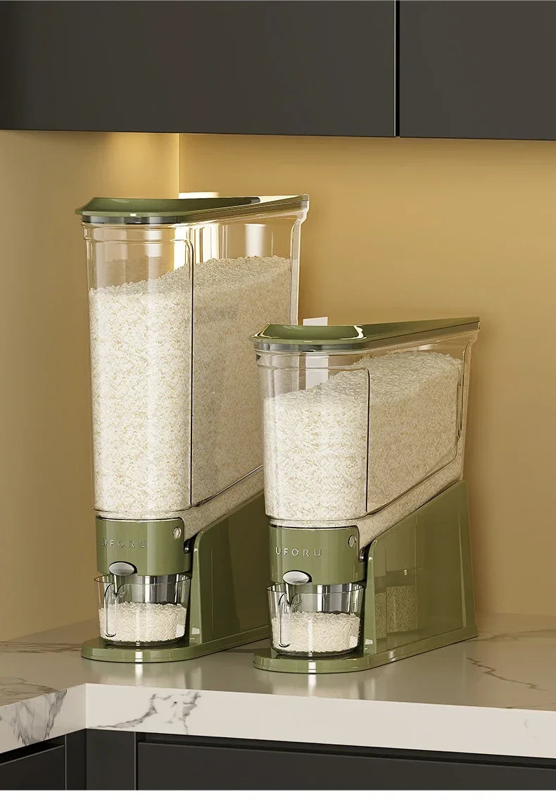 1PCS 5/10KG Sealed Rice Bucket Sealed Moisture-Proof Dispenser with Cup Grain Powder Boxes Insect-Proof Cereal Kitchen Container