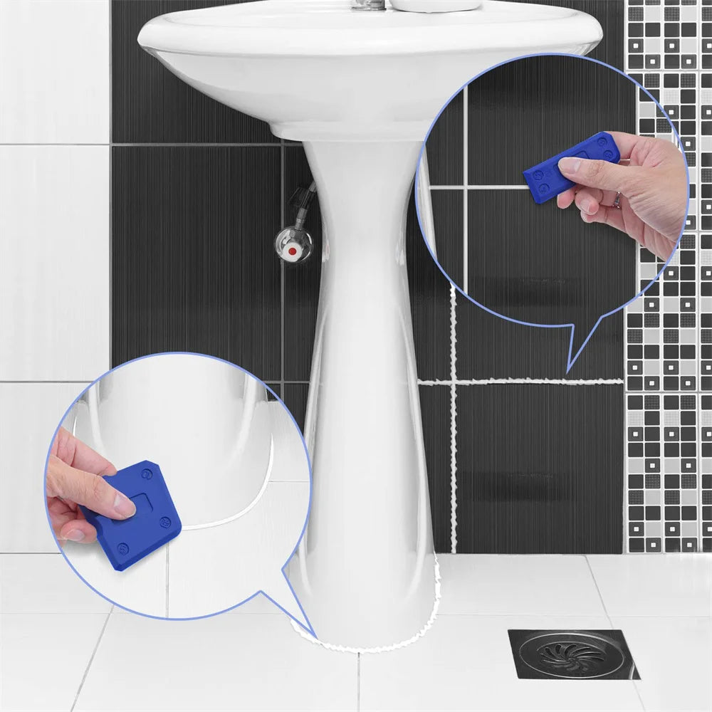 4pcs Silicone Glass Cement Scraper Sealant Grout Remover Tool Home Finishing Caulking Tools Home Cleaning Hand Spatula Tool