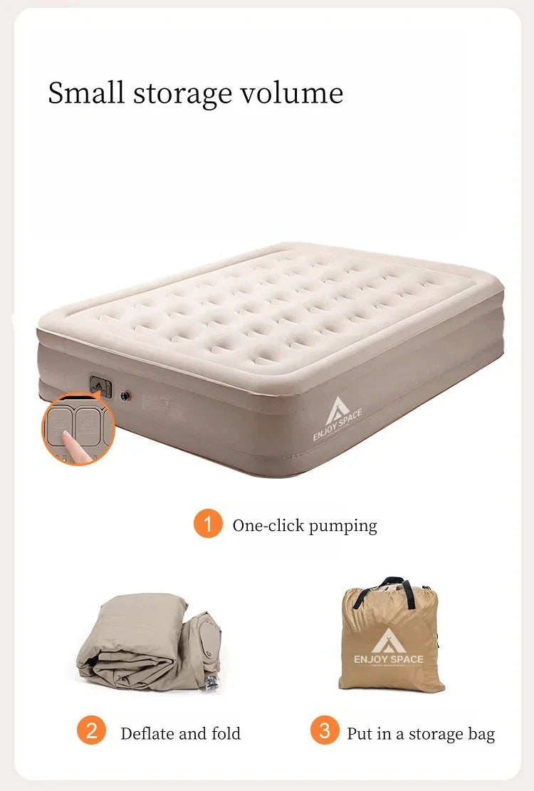 Outdoor inflatable mattress camping folding bed automatic inflatable gift 2 inflatable pillows