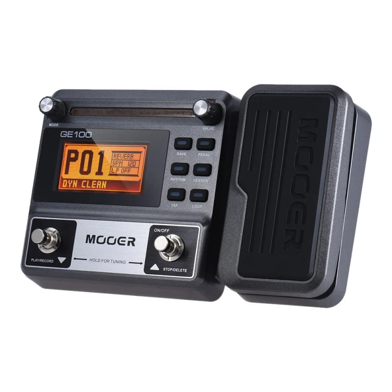 MOOER GE100 Guitar Multi-effects Processor Effect Pedal with Loop Record Tuning Tap Tempo Rhythm Scale & Chord Lesson Function