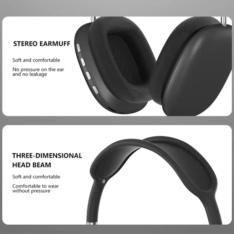 5Pcs P9 Pro Max Air Max 5.1 Wireless Bluetooth Headphones Noise Cancelling Mic Pods Over Ear Sport Gaming Headset for Any Phone