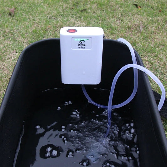 JSFUN Oxygenated Fish Tank Pump USB Rechargeable Air Bubbler Aerator Ultra Quiet Oxygen Pump Portable for Outdoor Fishing