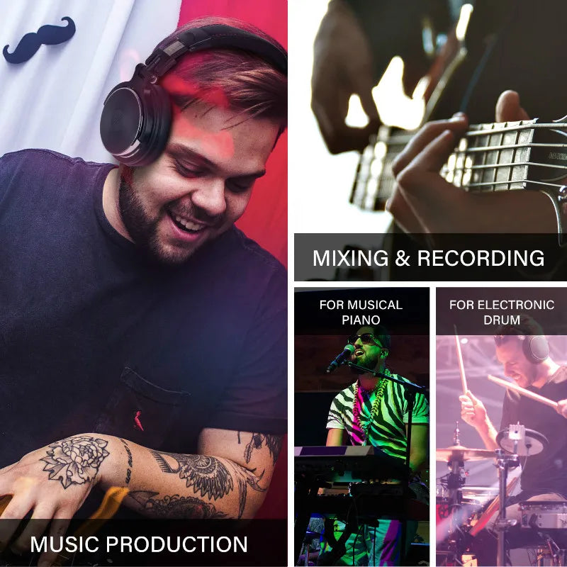 Oneodio Wired Headphones Professional Studio Pro 10/30/50 DJ Headphones With Microphone Over Ear HiFi Hi-Res Monitor Headset