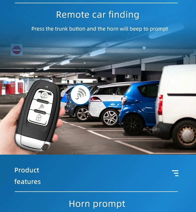 Universal Car Push Button Start Stop Keyless Entry Starter System Cell Phone Bluetooth APP PKE Remote Control Ignition Car Alarm