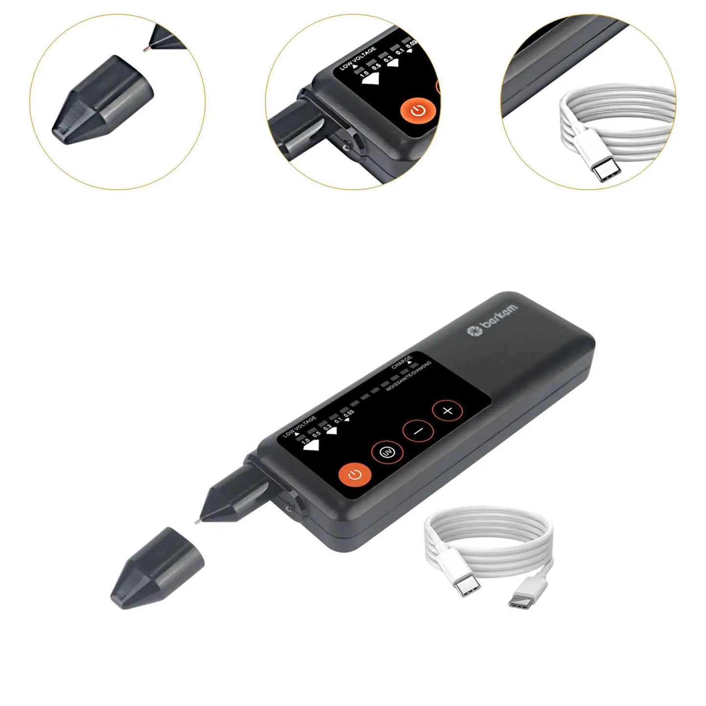 Diamond Tester with USB Electronic Professional Stone Hardness Portable Testing Pen Tool for Novice and Expert Stone Moissanite