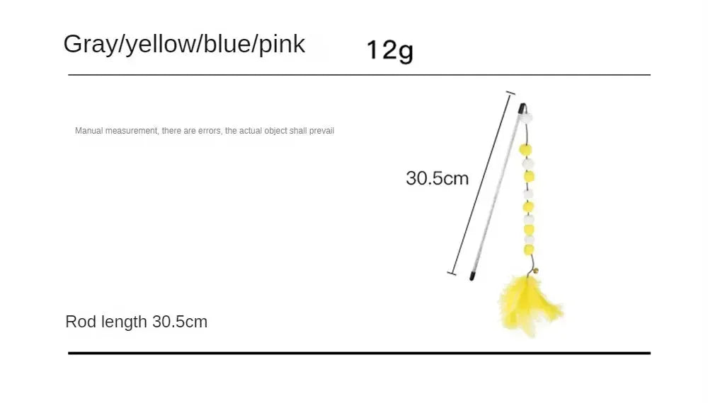 Kitten Cat Teaser Interactive Toy Rod With Bell And Feather Toys For Cats Teaser Interactive Toy Rod Pet Cats Toys Stick