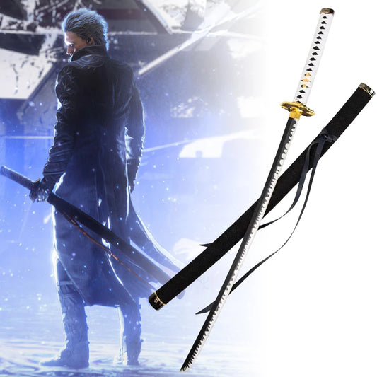 104cm Vergil Katana Yamato Knife Devil May Cry 5 Cosplay Prop Yamato Sword Blade Real Size Japanese Katana Samurai Sabre Kid Toy