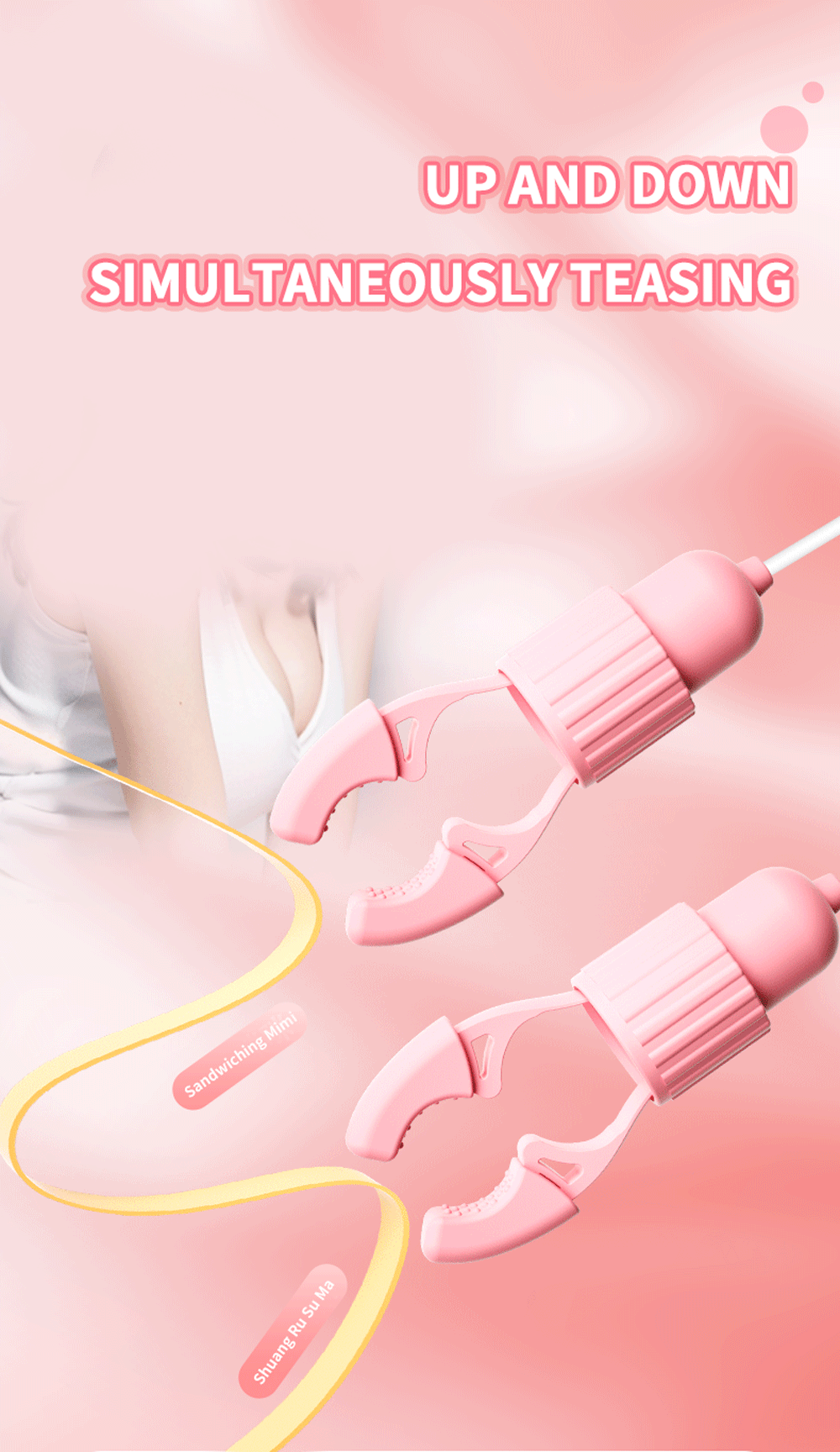Nipple Vibrator Vibrating Clamps Clitoral Clip Breast Massage Clitoral Stimulation Masturbator Female Sex Toy for Women Adult18+