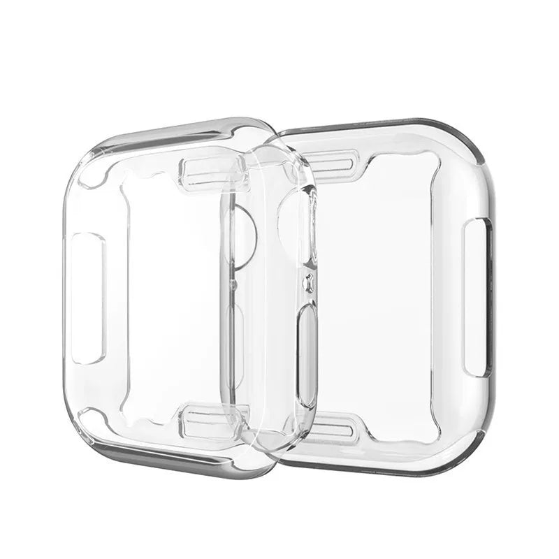 Clear Case For Apple Watch 45mm 41mm 44mm 40mm 46mm 42mm Screen Protector Full Cover TPU Bumper iWatch Series 10 9 8 7 SE 6 5 4