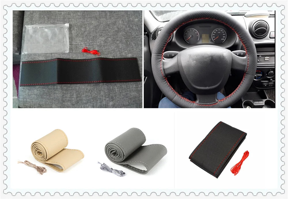 Universal car parts hand sewing steering wheel cover 36 38 40CM for Kia Provo K9 Cross Carens CUB Trackster Ray K2 Naimo
