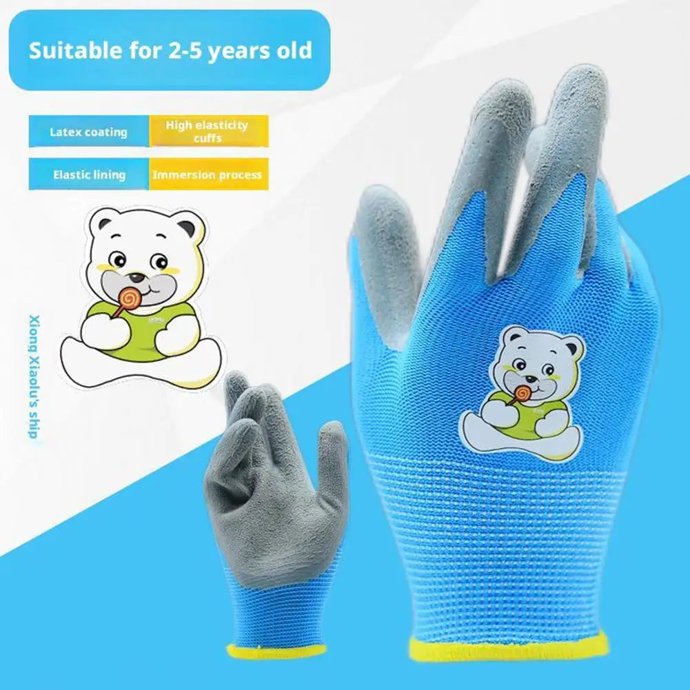 Gardening Gloves Kids Durable Waterproof Garden Work Gloves Non-Slip Children Safety Yard Work Gloves Portable Garden Supplies