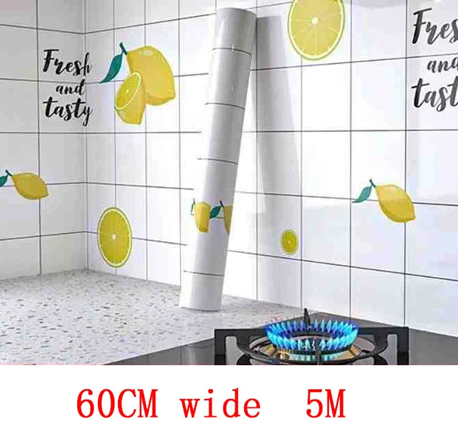 Kitchen Oil Resistant Stickers Waterproof Self-adhesive Wallpaper Stove Countertop Protective Pad Cabinet Countertop Marble Film