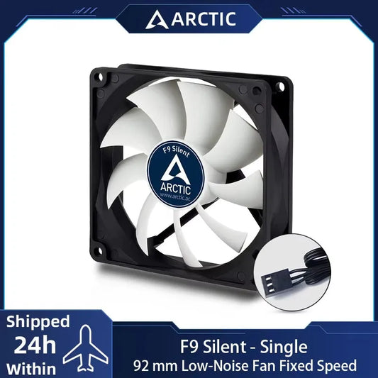 ARCTIC F9 Silent - 92 mm Low Noise Fan, Extra quiet motor, Almost inaudible,  Fan Speed: 1000 RPM Fixed Speed, 3-Pin Connector