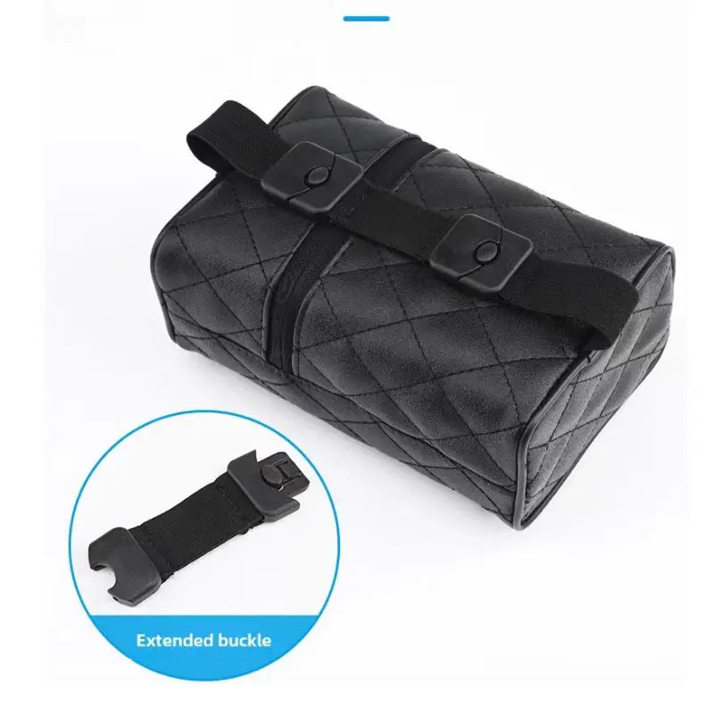 Solid Color Checkered Leather Wear-Resistant Tissue Box Car Seat Back Sunshade Hanging Tissue-Bag Buckle