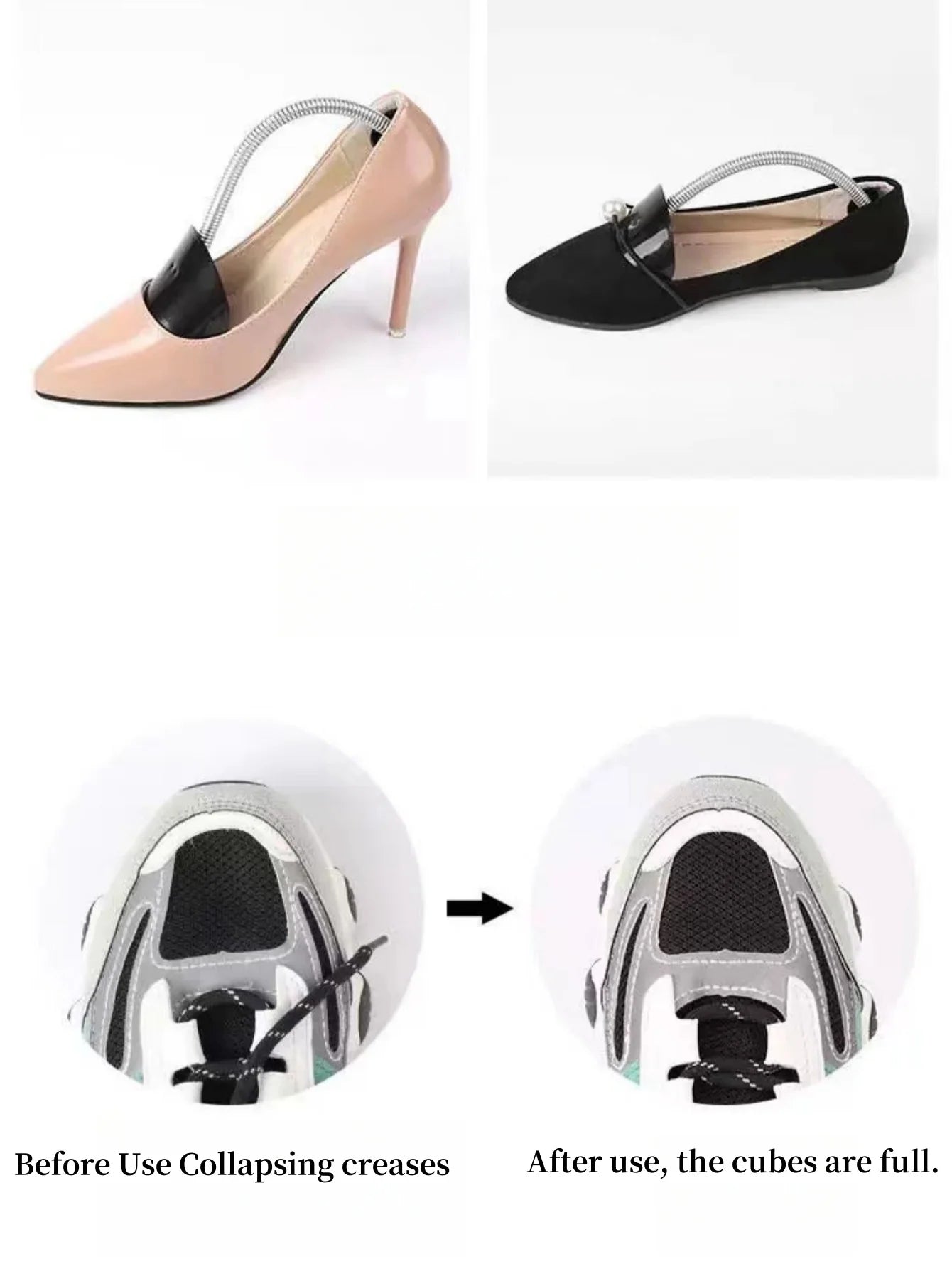 2-Piece Shoe Support Set Wrinkle Resistant Holding Device