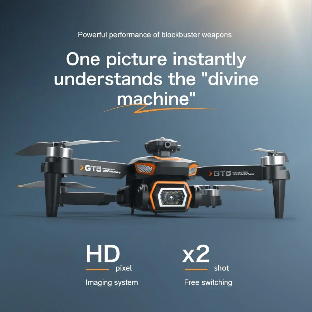 GT5 5G GPS Drone 8K Profesional Dual HD Camera Obstacle Avoidance WIFI FPV Brushless Motor Foldable RC Quadcopter Dron Toy