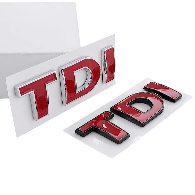 3d ABS Black Logo TDI Emblem Car Trunk Badge For VW Passat Jetta Touareg Tiguan Touran Golf 4 5 6 Caddy TDI Sticker Accessories