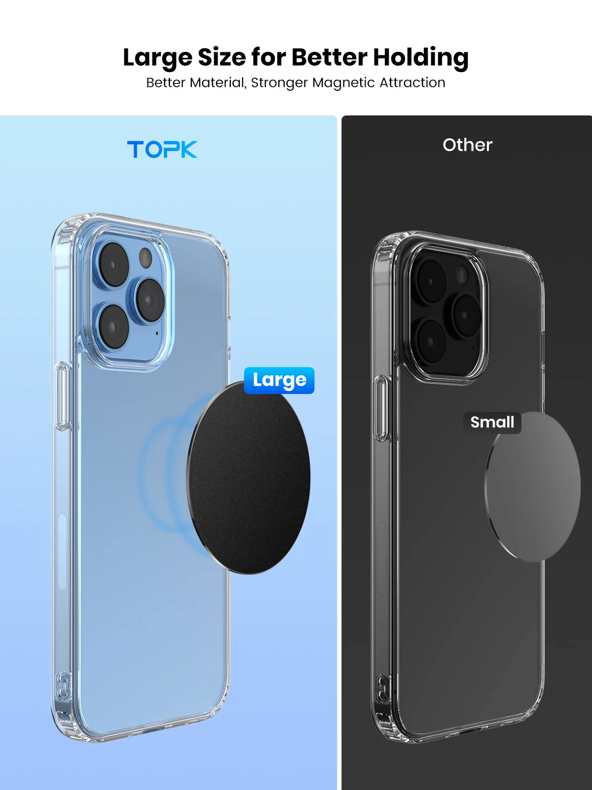 TOPK Metal Plate for Magnetic Car Phone Holder, 4Pack Universal Replacement Phone Car Mount for Magnetic Holder Cradle&3M Adhesi