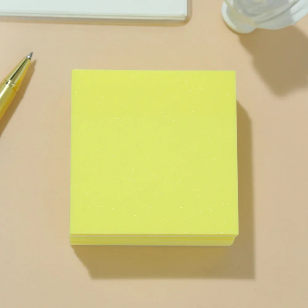 50Sheets Gradient Color Glitter Sticky Notes N times sticker PET Waterproof Memo pad Notepad School Stationery Office Supplies