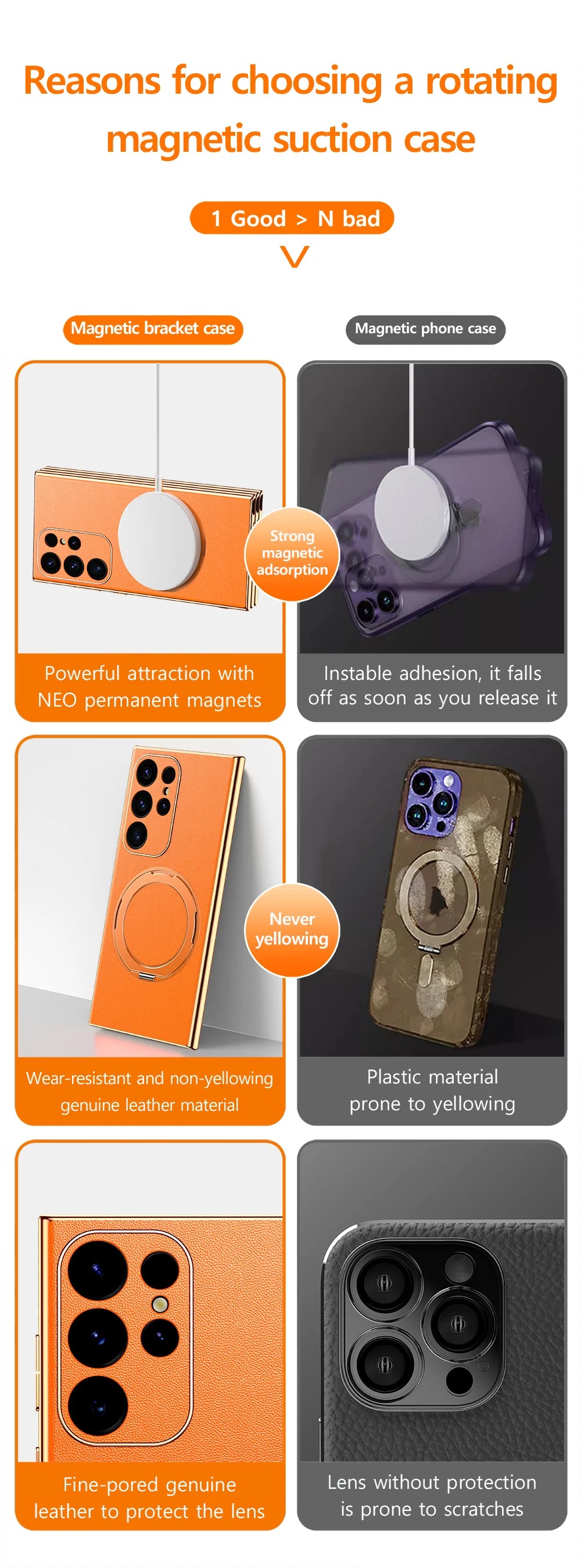 LANGSIDI Leather Magnetic Metal Ring holder Case For Samsung Galaxy S24 Ultra s23 S24 + plus shockproof Slim Protection