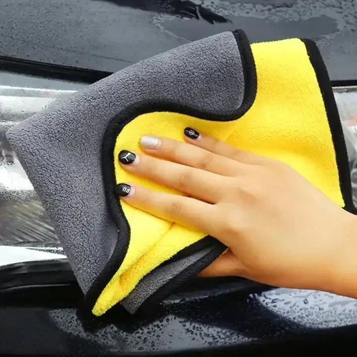 1/5Pcs 30X60cm Car Microfiber Cleaning Towels Thicken Double Layer Soft Drying Cloth Towel Car Care Detailing Towel Wash Rags