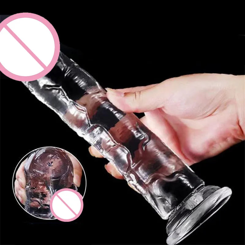 New 1PC 25cm Sex Toys For Women Men Jelly Realistic Dildos With Super Strong Suction Cup Artificial Penis G-spot Simulation 2#