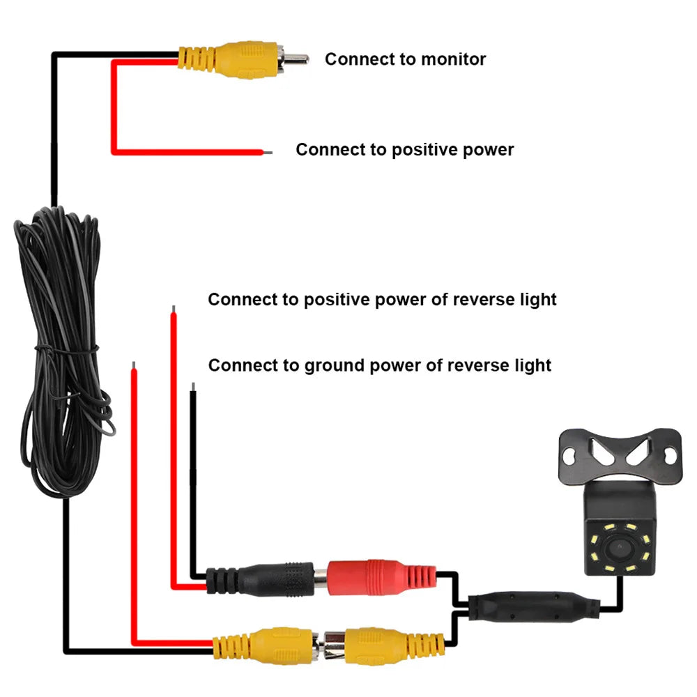 Universal 6M Video Cable For Car Rear View Camera RCA 6 Meters Wire For Connecting Reverse Camera With Car Multimedia Monitor