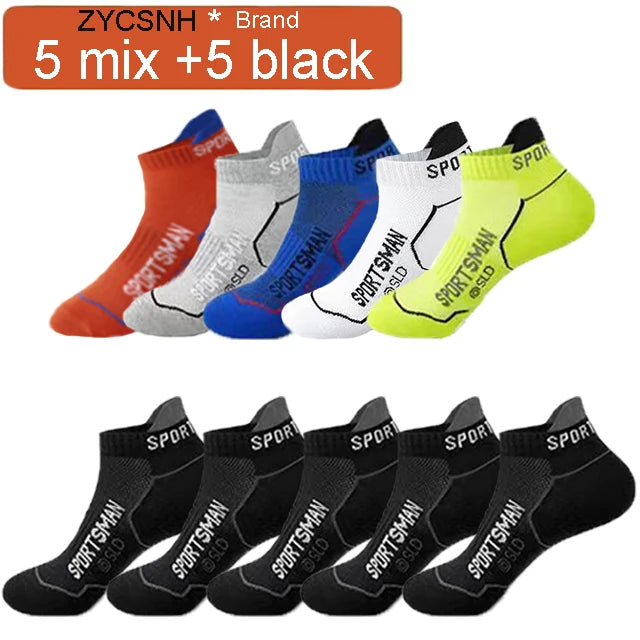 10 Pairs/ Lot Men Sport Socks Cotton Thin Mesh Socks Bright Color Running Socks Breathable Low Cut Sport Socks For Men