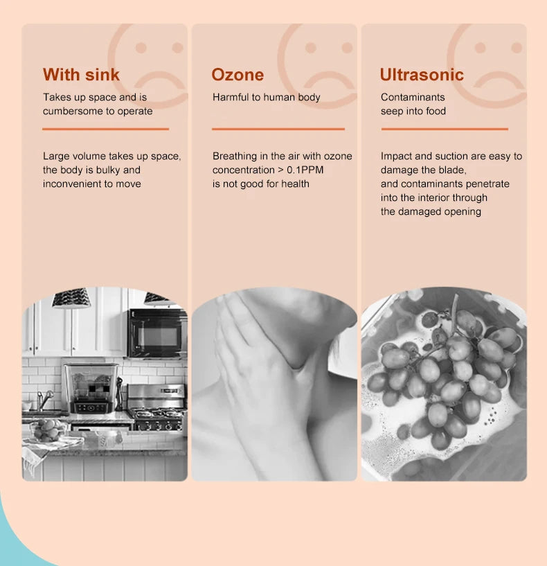 Fruit Vegetable Washing Machine Capsule Shape Wireless Food Purifier Household Pesticide Disinfection Vegetables Cleaner Machine