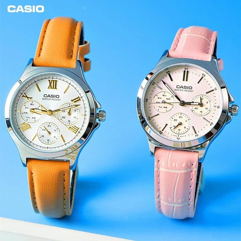 Casio LTP-V300D Luxury Quartz Leather Watch Three Eyes Waterproof Fashion Casual Business Simple Commute Multi-functional Week