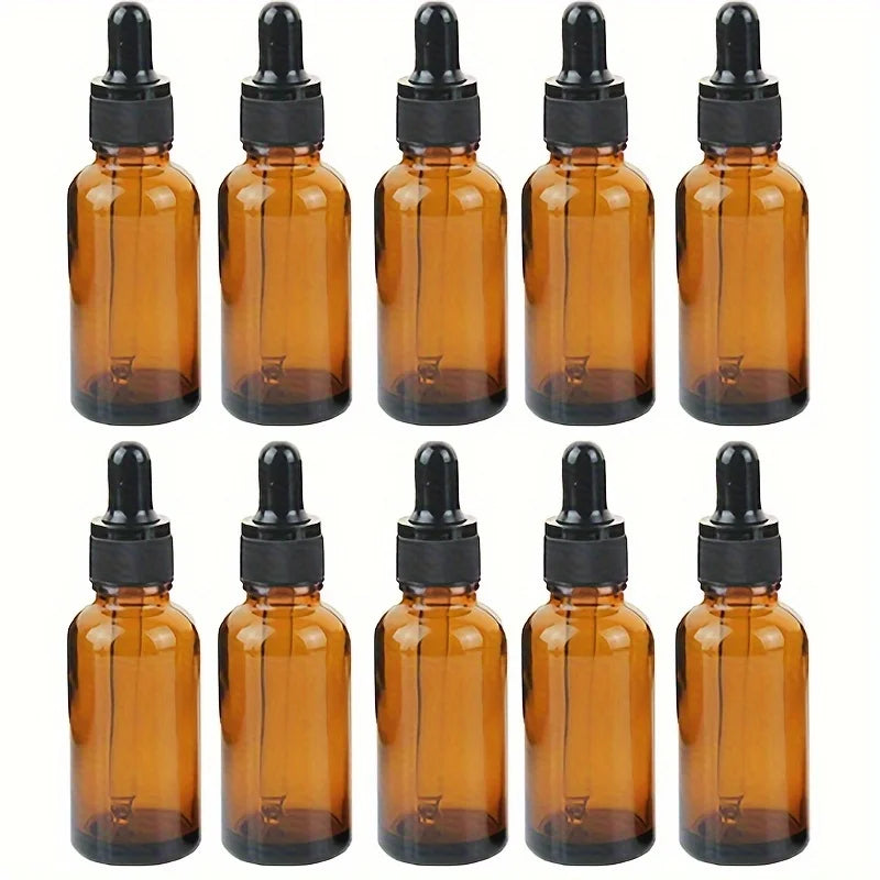 5/10/20pcs + 4 accessories 30ml refillable glass dropper bottle, 2 funnels, 2 pipettes, for essential oils and perfumes